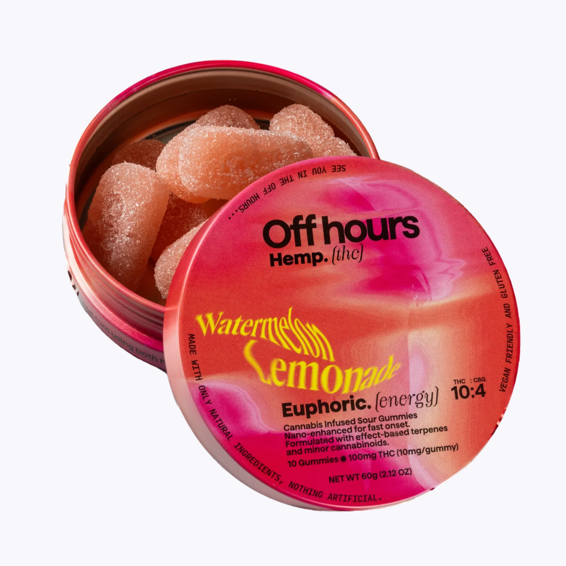 Euphoric Watermelon Lemonade Gummies - 10mg THC and 4mg CBG - Image 3