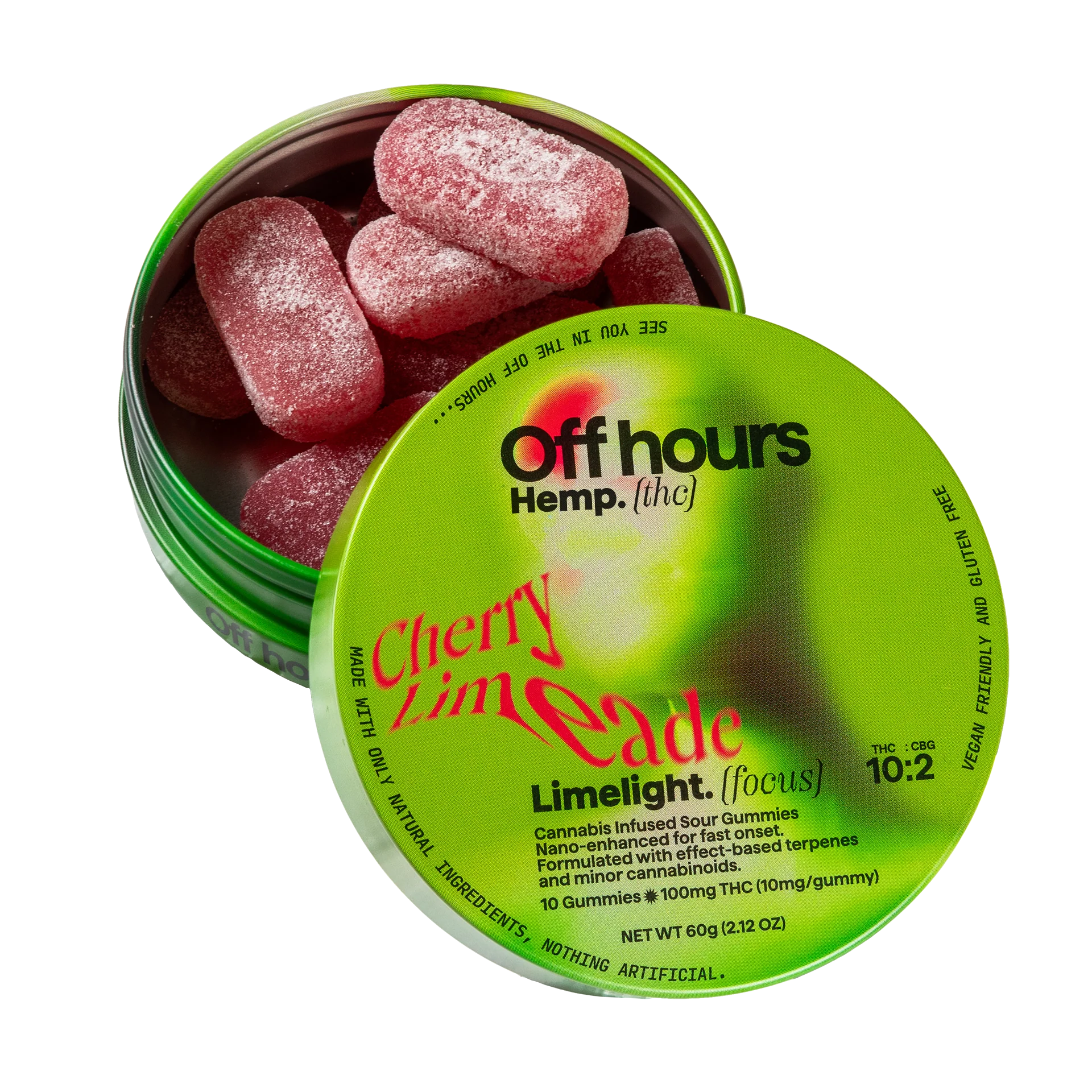 Focus Cherry Limeade Gummies - 10mg THC and 2mg CBG - Image 3