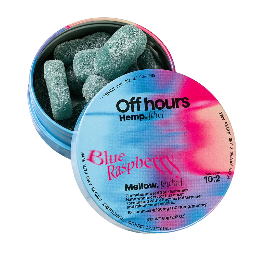 Mellow Blue Raspberry Gummies - 10mg THC and 2mg CBD - Image 3
